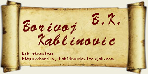 Borivoj Kablinović vizit kartica